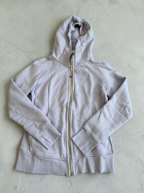 LULULEMON Purple Gold Logo Hoodie Sweatshirt Size 8
